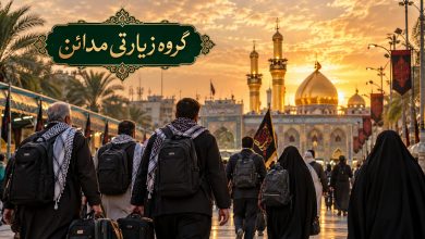 زائران در مسیر حرم کربلا در یک سفر پاییزی
